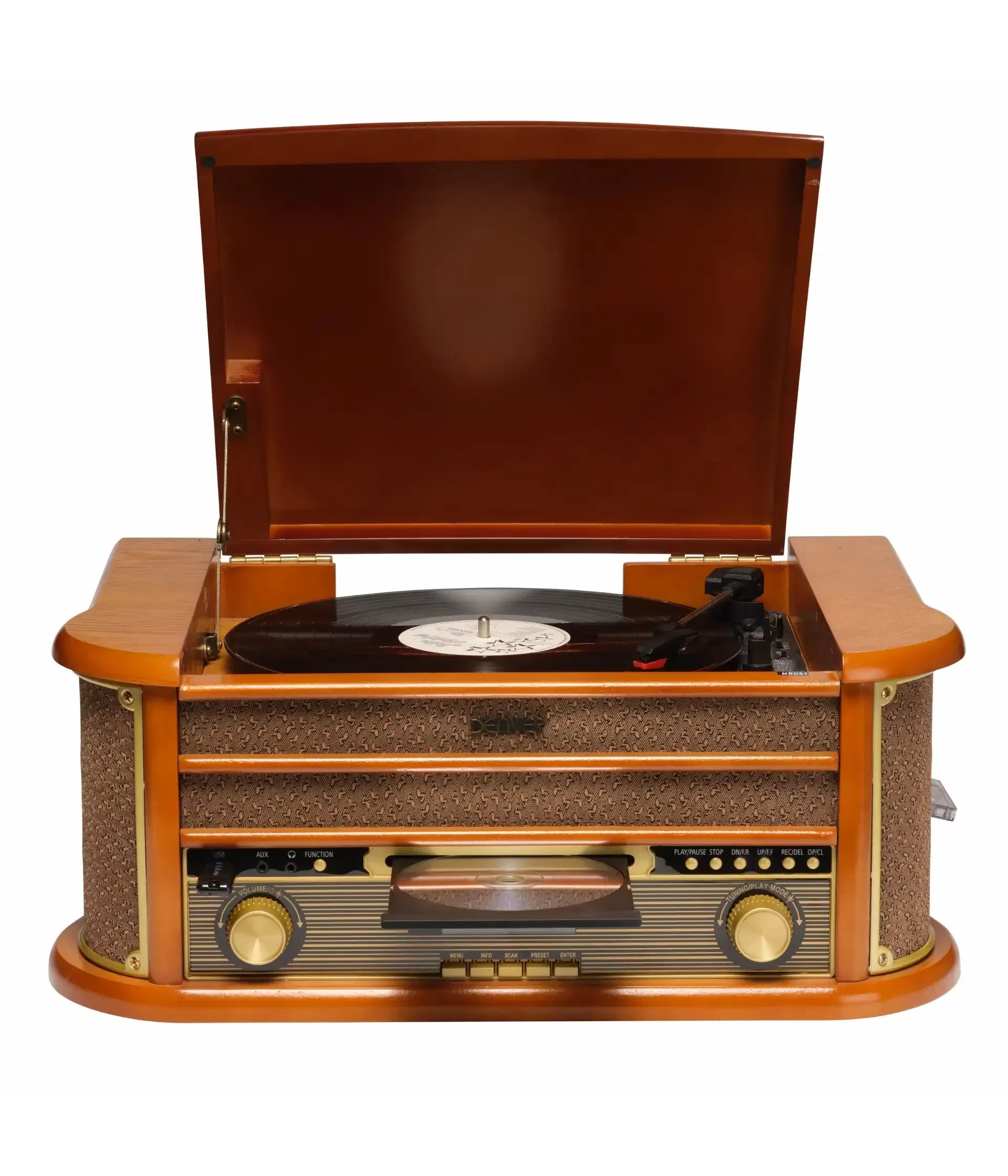 Gramofon | FM i DAB Radio | CD | USB | Kazetofon | DENVER