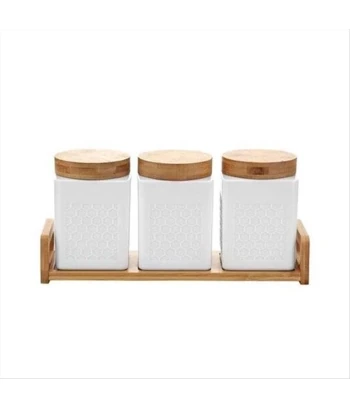FG HAUS set kuhinjskih posuda 3/1 keramika i bambus BR-2401