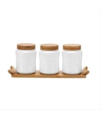 FG HAUS set kuhinjskih posuda 3/1 keramika i bambus BR-2402
